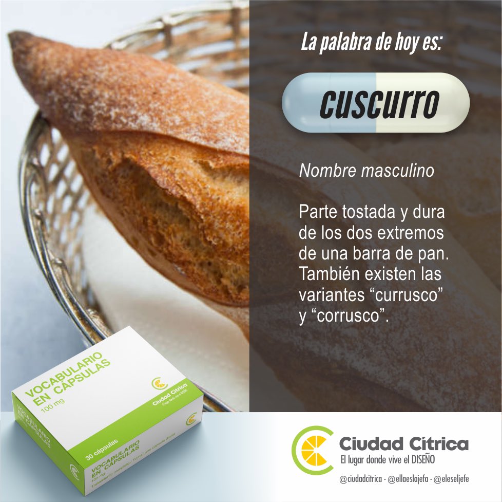 eleseljefe's tweet photo. #VocabularioEnCápsulas / #LaPalabraDeHoy es #CUSCURRO. ¿La conocías? #cultura #diccionario #idioma #HablaBien #EscribeBien https://t.co/MvIBfMCtAk