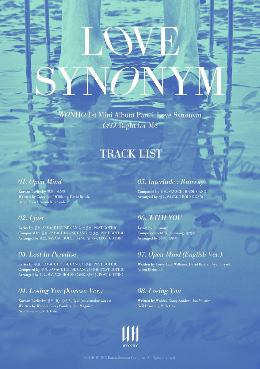 WHFromZero's tweet photo. [ATUALIZAÇÃO] 20.08.20

👉 Já sai a tracklist do mini álbum de Debut do Wonho. Quem está animado aí?

#원호 #WONHO
#WENEE #위니
#LOSING_YOU #Love_Synonym
#Right_for_Me
@official__wonho

~BellaSeok https://t.co/bRoKY1HFB6