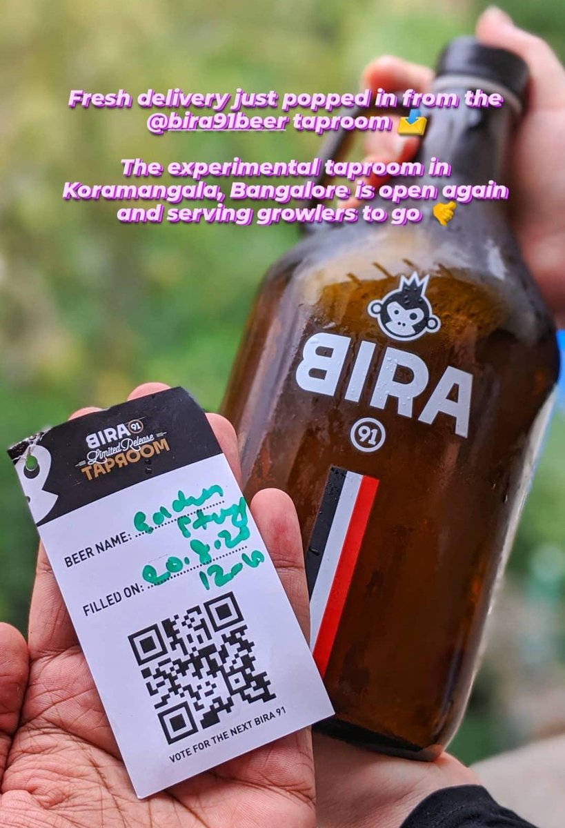 beerdossier's tweet photo. @bira91 lovers, listen up!

The experimental limited release Bira Taproom in Koramangala, #Bangalore is open again and serving #growlers to go 🤙

Many of the #beers only see a one time release, so cop 'em while they last 🍻

Follow @beerdossier for more #beer news 🔥 https://t.co/XIVoggyhbB