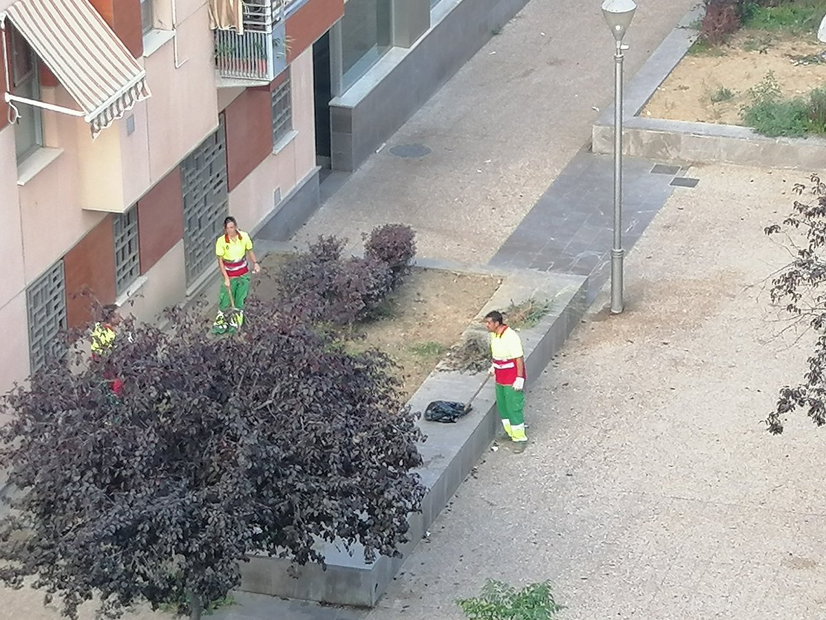Ceoazul's tweet photo. Muy bien lo de arreglar los jardines del Zaidin, pero lo de las mascarillas, ya si eso, lo dejamos para otro día. Todo el mundo trabajando con mascarilla y aquí se lo pasan por el forro @grupoeulen @aytogr https://t.co/VK37F9rCwy