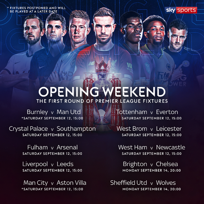 The fixtures for the 2020/21 <a href="/premierleague/">Premier League</a> season have been released! 🍿

Check out when and who your Premier League club will be facing when the new season starts here 👇

#GreenCard #LiveSportLivesHere