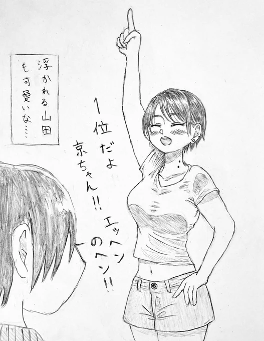 遅くなりましたが1位のやつおめでとうの落書きです。
うちの山田も嬉しくて変なテンションなってます。 