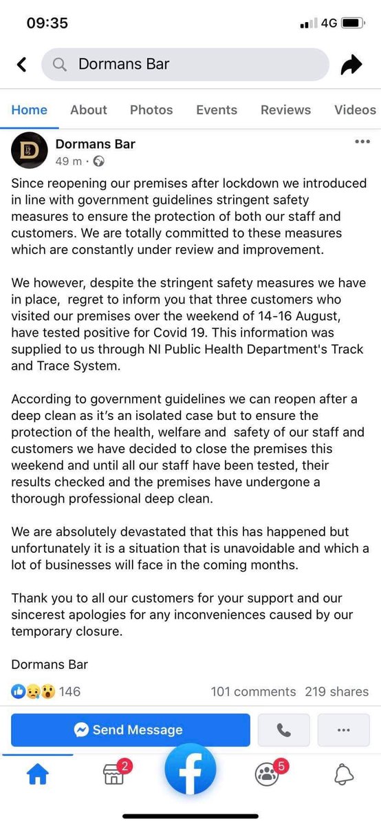alison7642's tweet photo. @StephenNolan Dormans bar Magherafelt on Saturday night past. Now they have a statement on Facebook today ! Shown below ! https://t.co/W87USehRTd