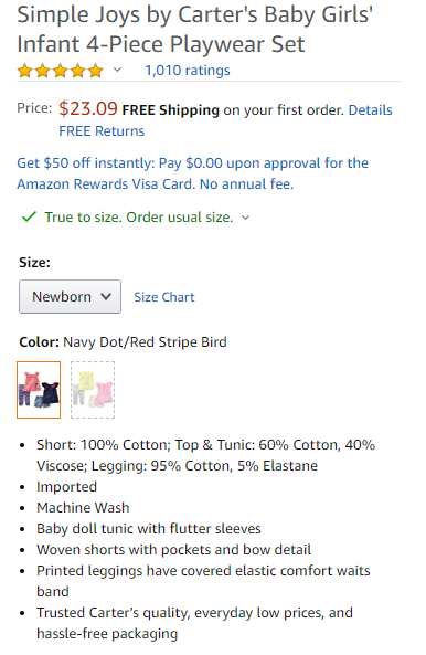 Smart_Shop_2020's tweet photo. Simple Joys by Carter's Baby Girls' Infant 4-Piece Playwear Set..
Check out it here: https://t.co/iMNicD5o9Z

#girlsclothes #girl #baby #babyclothes #babygirl #babyfashion #InfinityTrain #Battletoads #SGDQ2020 #outfit #gift #costume #christmas #Halloween #babygirldress #babydress https://t.co/6tILHTW40I