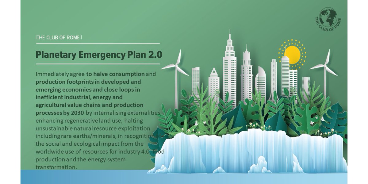  #PlanetaryEmergencyPlan 2.0:  https://bit.ly/3j3bZKh Action 8: Immediately agree to halve consumption and production footprints in developed and emerging economies and close loops in inefficient industrial, energy and agricultural value chains and production processes by 2030