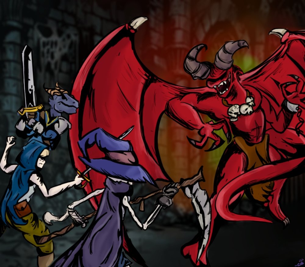 DDPodcast4's tweet photo. One of my players made this about the final battle against the cult of Asmodeus.
#DnD #dnd5e #waterdeep #asmodeus #cult #necromancer #monk #dragonborn #waterdeepdragonheist #cultofasmodeus #pitfiend #finalsession #battle #victory #art #dndart #ttrpgart #ttrpg https://t.co/rQpM6YTjSx