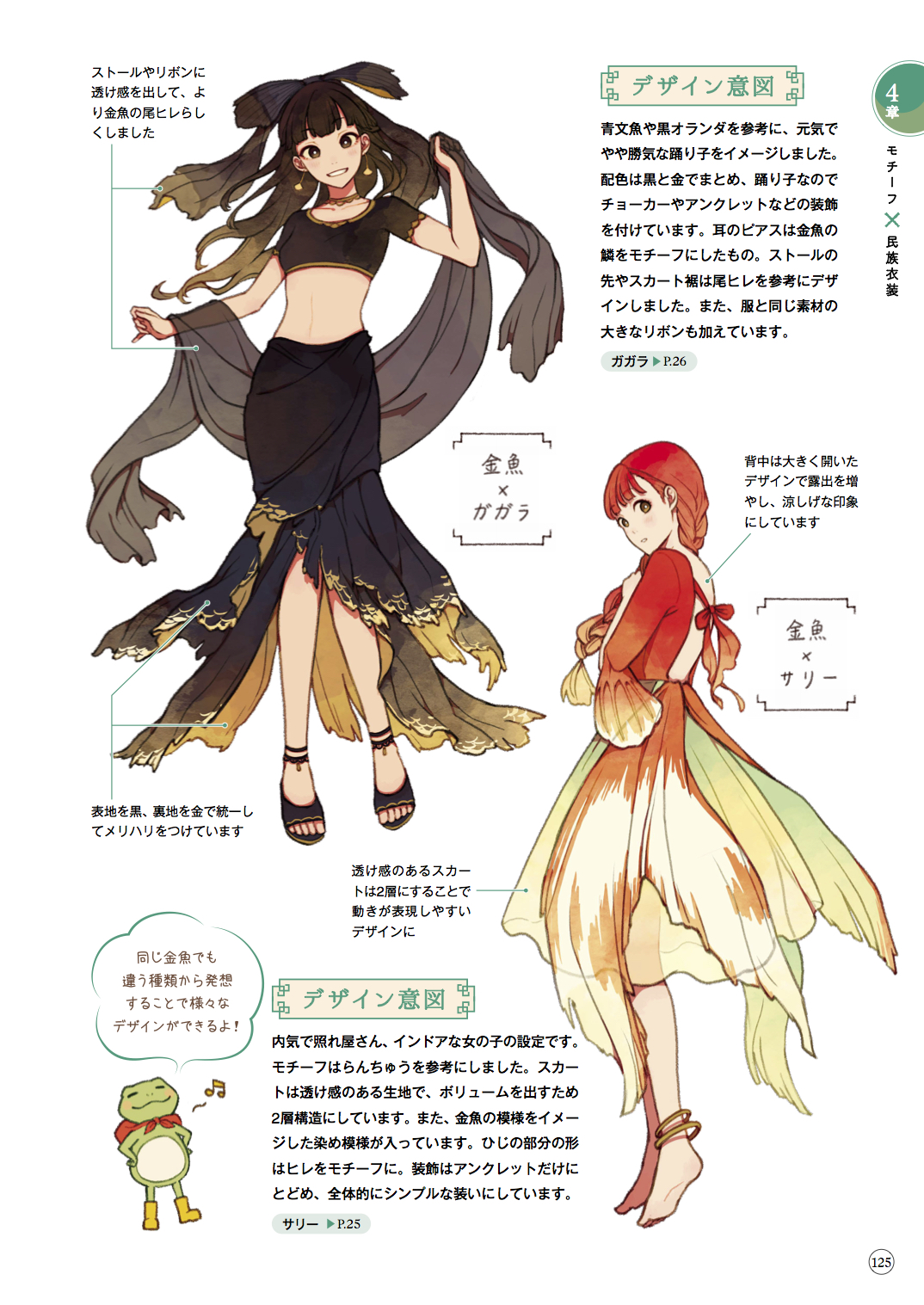 玄光社 超描けるシリーズ 超描ネタ帳 同じ金魚 でも種類によって様々なデザインの発想ができます 特徴をしっかり捉えて 魅力的なキャラクターを描きましょう 紅木春さん Camellia 0x0 著 アジアンファンタジーな女の子のキャラクターデザイン