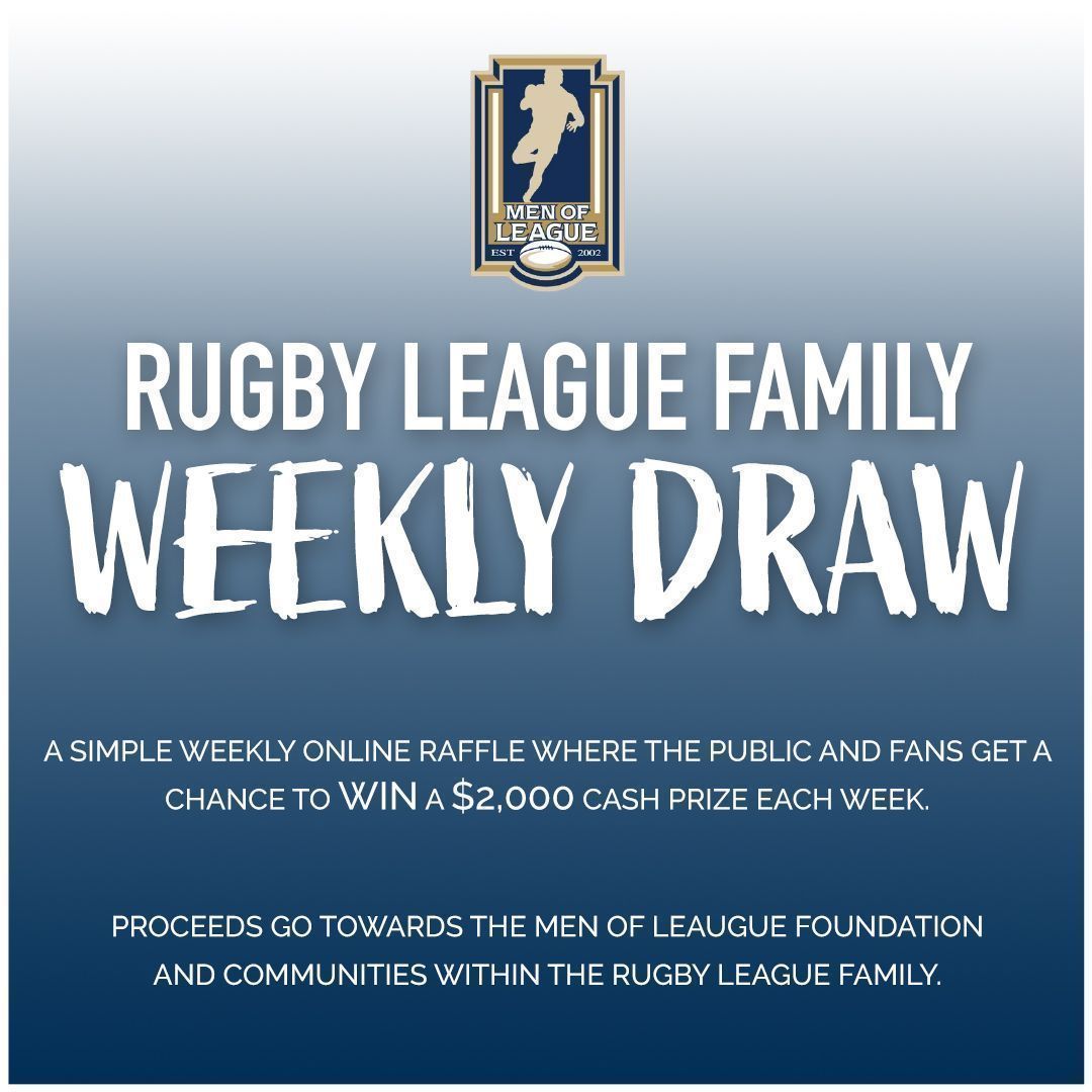 weekly_draw's tweet photo. Starting this week, the Rugby League Family Weekly Draw is a simple weekly online raffle, where the public and fans join with a chance to win a $2000 cash prize each week!
You can enter through the link below.
https://t.co/1MxE8TEDRc
#RLFamilyWeeklyDraw #MenOfLeague #NRL https://t.co/WOjFo5eN9o