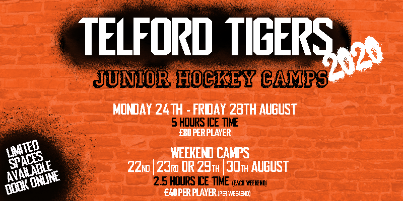 It’s still not too late to book a place on our Summer Camps 🏒

Tigers head coach Tom Watkins will be heading up the week long camp with special visits from Brad Day! 💥

Places are limited and offered on a first come first served basis. Book online 👉🏽 ow.ly/pYPD50B0Akl