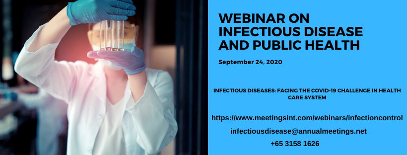 ennajones1's tweet photo. Go #Live with #Infectious #Disease and #Public #Health #Webinar. #Meetings International is organizing Webinar on Infectious Disease and Public Health will be hosted on #September 24, 2020. 
For more details, visit: https://t.co/hCuRkVgKMQ https://t.co/VyhB7ImFh0