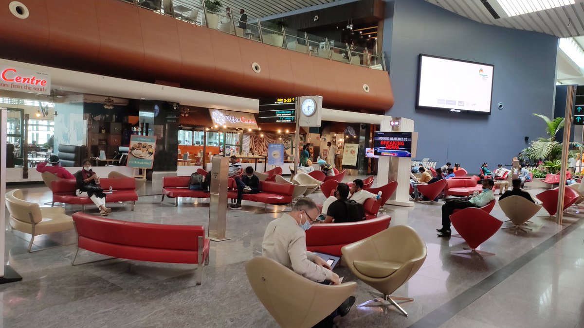 Back to BLR airport after 6 months.  @BLRAirport has really nailed the process. Entry to security took < 25 mins. Kudos to them.