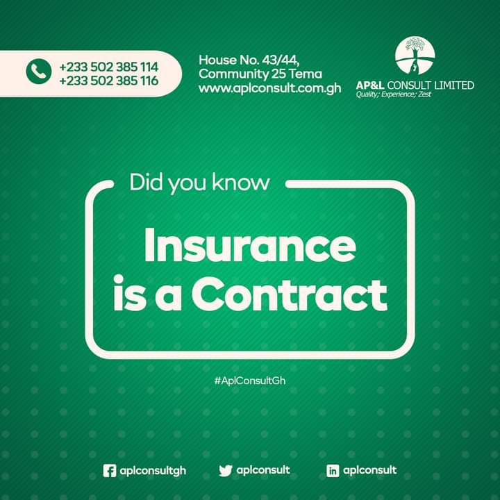 aplconsult's tweet photo. Insurance is a Contract. Do you agree? Leave your answer in the comment section below #AplconsultGh https://t.co/VG3a2Xjdiw