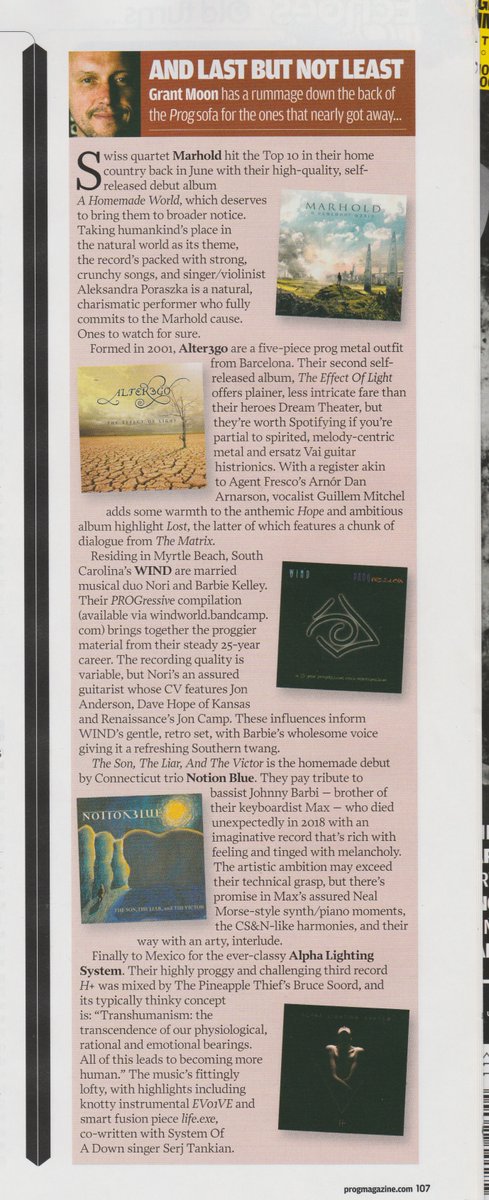 Alter3goBand's tweet photo. Sortim a la PROG Magazine! 

Quatre mesos després de presentar "The Effect of Light" tenim l'honor de llegir una review del disc a la secció de novetats de la PROG Magazine.
 
@ProgMagazineUK @dreamtheaternet @stevevai @agentfresco @Arnor_Dan @guillemmiTchel @rockprogresivo https://t.co/swvrDi12fv