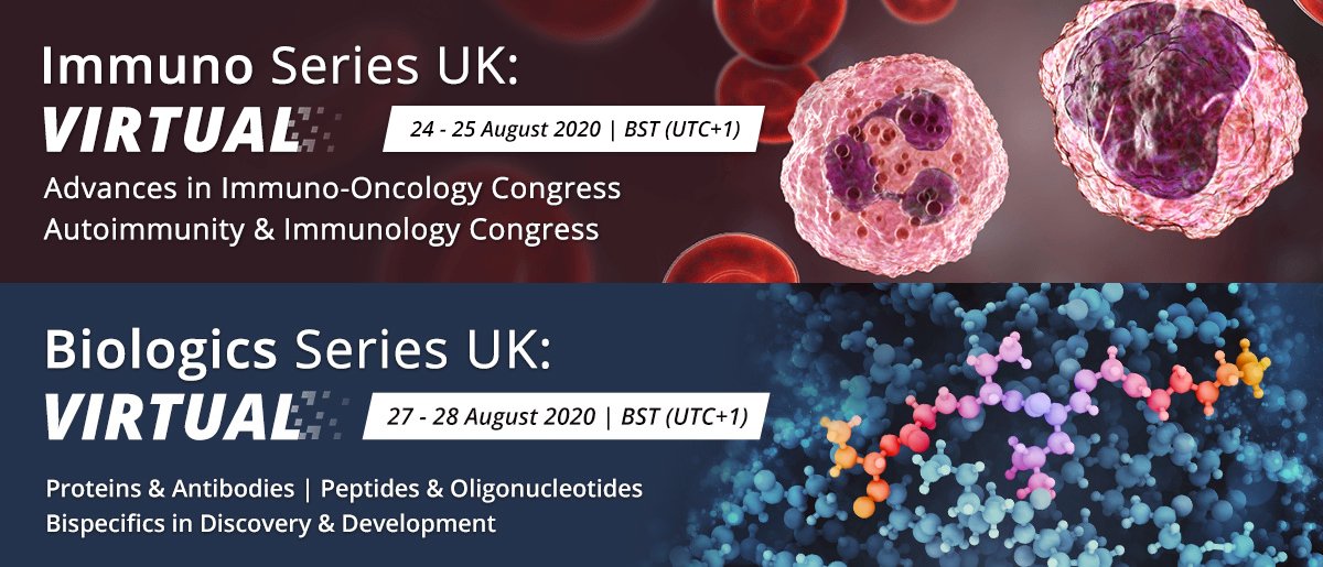 EZyvec's tweet photo. e-Zyvec will attend the Immuno Series UK 2020: virtual on 24-25 August and the Biologics Series UK 2020: virtual on August 27-28.
 
You will be able to discuss with Sylvain Julien about e-Zyvec and how we can boost your projects with DNA vectors that really fit your needs. https://t.co/IwefKqmyhF