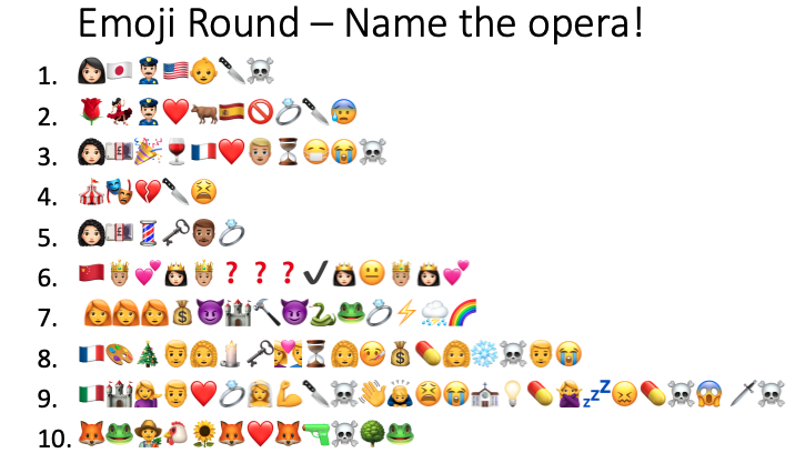 OperaVivaCrosby's tweet photo. We had a quiz yesterday evening as our final Zoom session for the summer. Let us know your answers!
While we have been unable to rehearse and perform, we were still keeping busy every Wednesday evening over the past three months on Zoom - just to keep our “opera-brains” working! https://t.co/jn1XjnsAeU