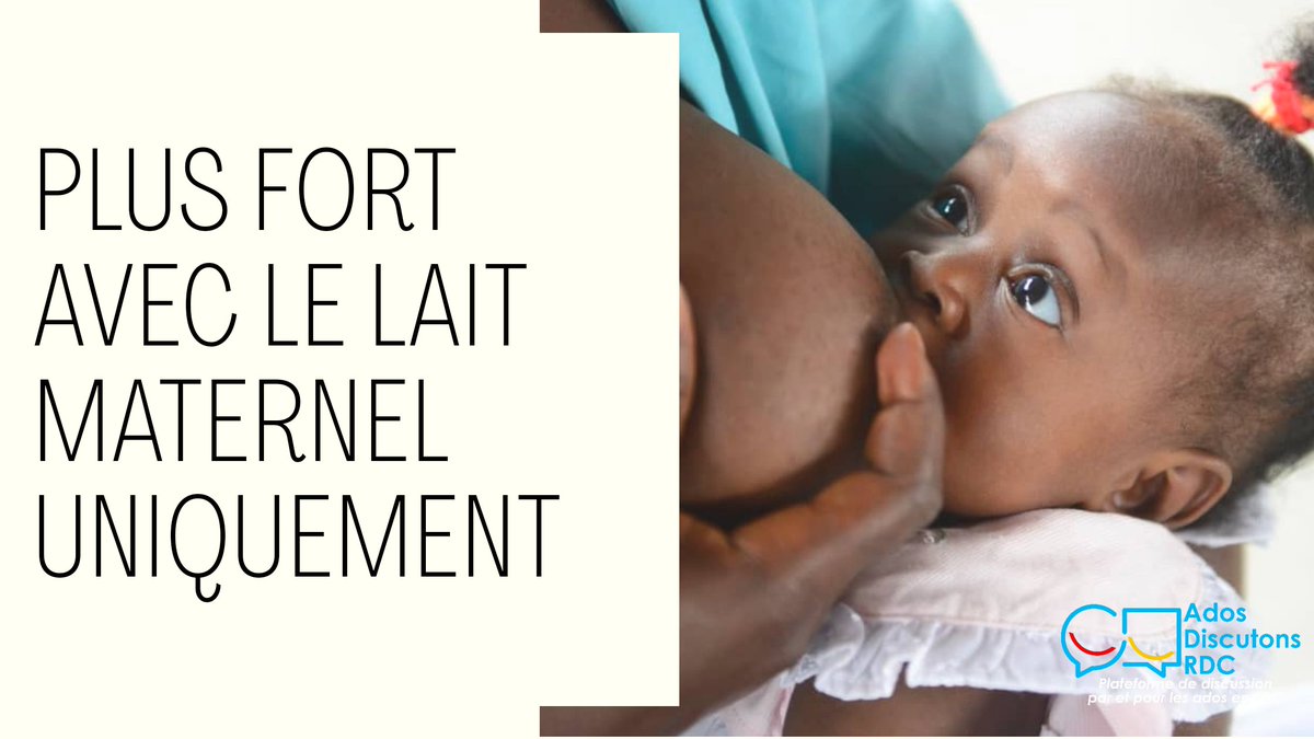 Ados_discutons's tweet photo. Semaine Mondiale de l'allaitement en RDC 
👉🏽 PLUS FORT AVEC LE LAIT MATERNEL UNIQUEMENT 
Promouvoir le lait maternel auprès des mères et futures mères.
@UNICEFDRC @fatshi13 @DeniseNyakeru @BLomeya @AvifemE @TopCongo https://t.co/32tRhz8KXT