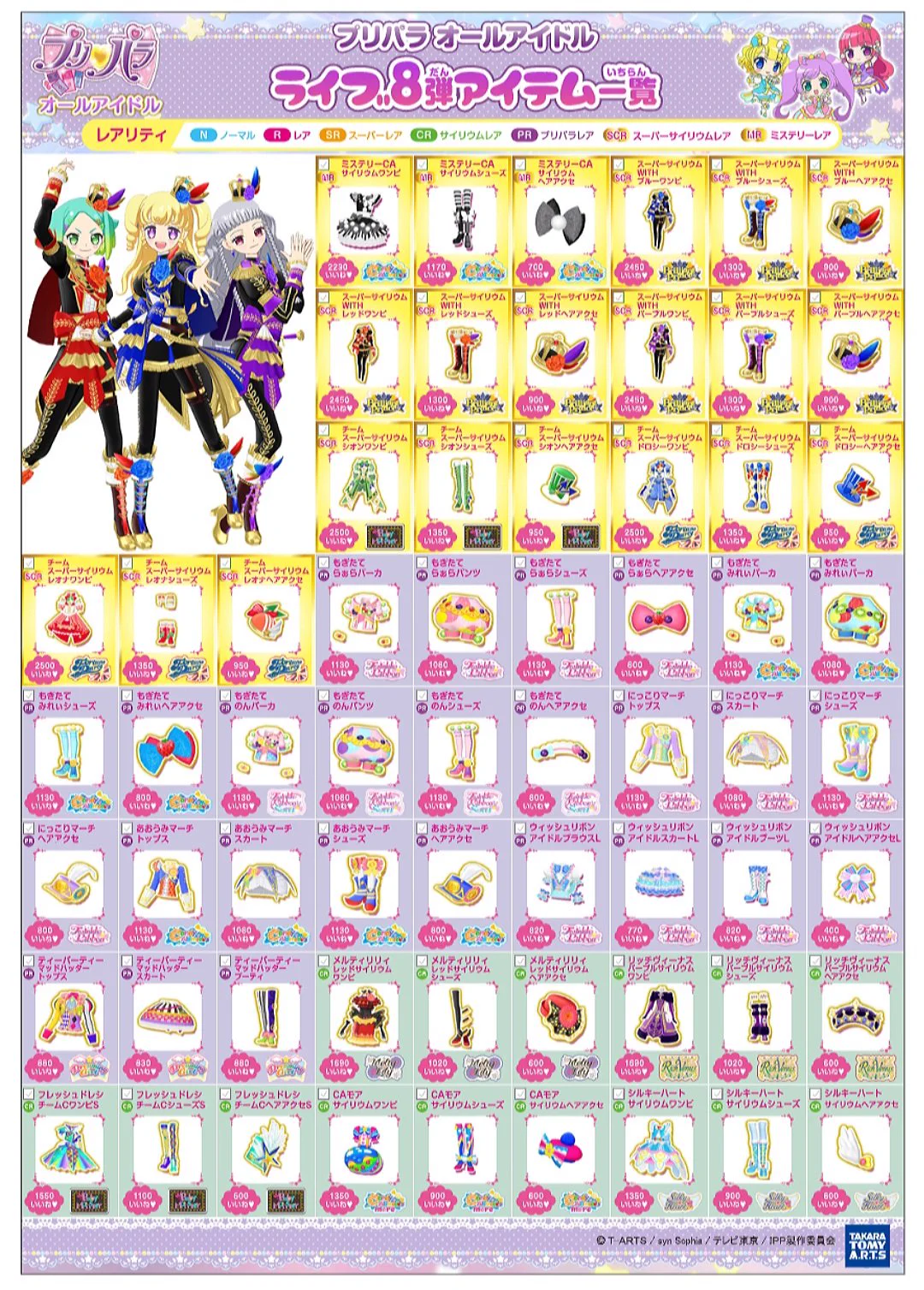 合格証付 豪華8点 神ヘアアクセ/神コーデ 【希少・未パキ6枚】プリパラ
