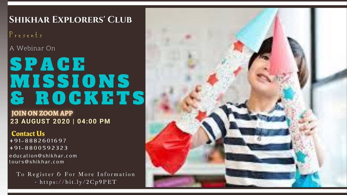 Space Missions & Rocket Workshop 23 August 202 | 04:00 PM To Register & More Information Link - bit.ly/2Cp9PET Video Link - rb.gy/xwiqas More detail contact - +91-8800592323 #shikhartravels #club #travelling #explore @swadesh47 @mk110483 @som4ce