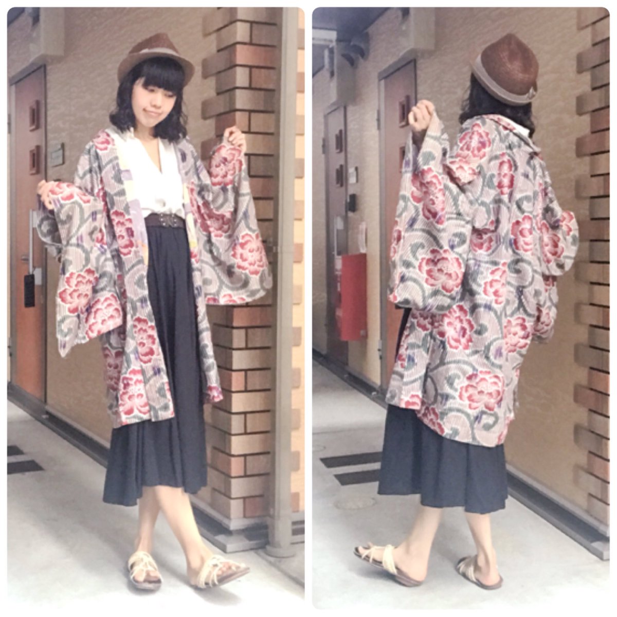 ◇羽織 着物 a15 藤の花 アンティーク 可愛い 和洋折衷コーデ