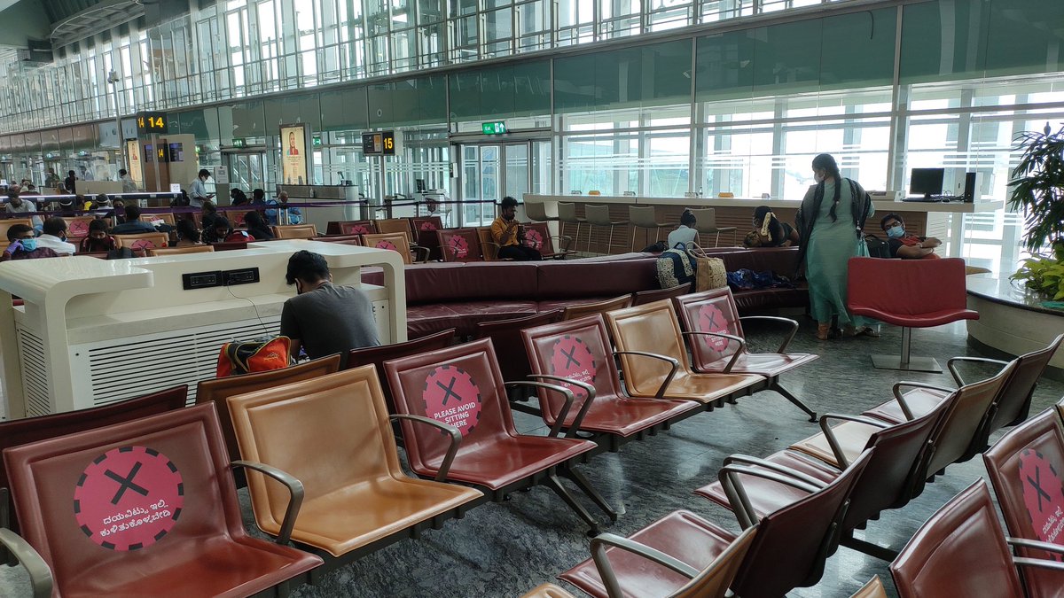 All sitting areas a marked even the platforms near indoor gardens.