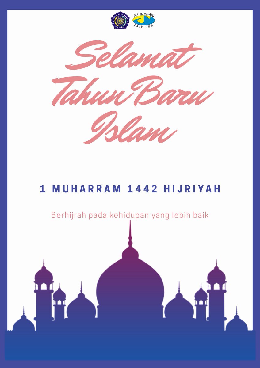 Keluarga besar Teater Wejang mengucapkan Selamat Tahun Baru Islam 1 Muharram 1442 Hijriyah. Mari berhijrah pada kehidupan yang lebih baik🐳