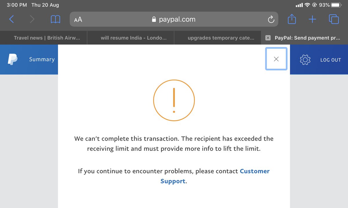 ⁦<a href="/LiveFromALounge/">Ajay Awtaney</a>⁩ this is the error message if I try to PayPal you for a useful article I enjoyed reading
