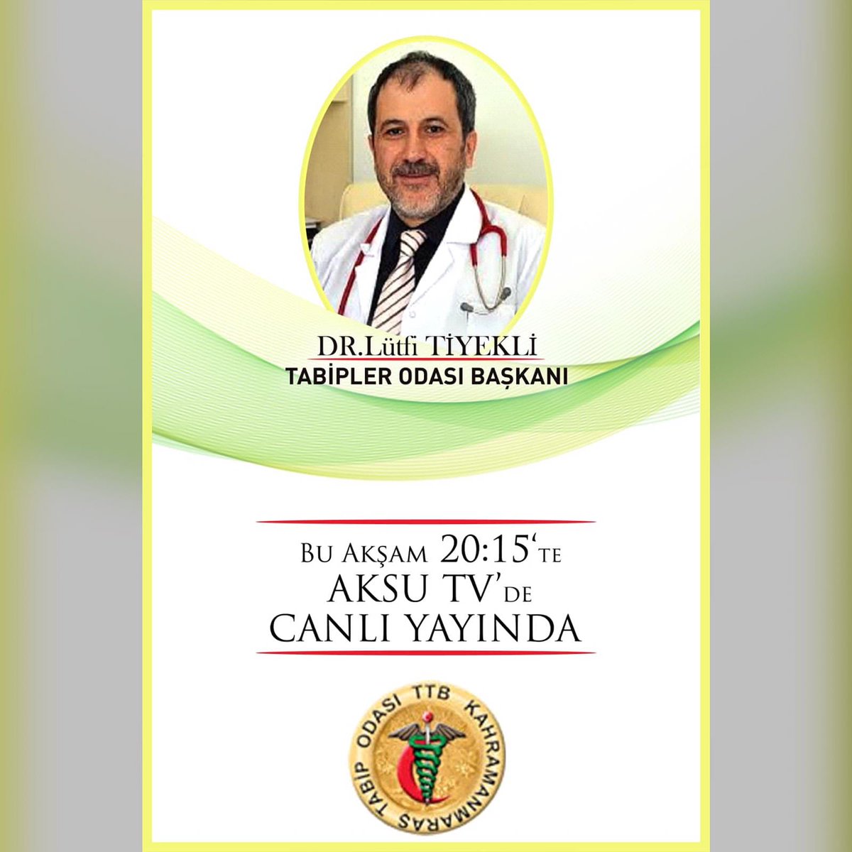 Başkanımız Dr. Lütfi TİYEKLİ Bu Akşam Saat 20.15 de Aksu Tv de Canlı Yayında Gündemi değerlendirecektir.