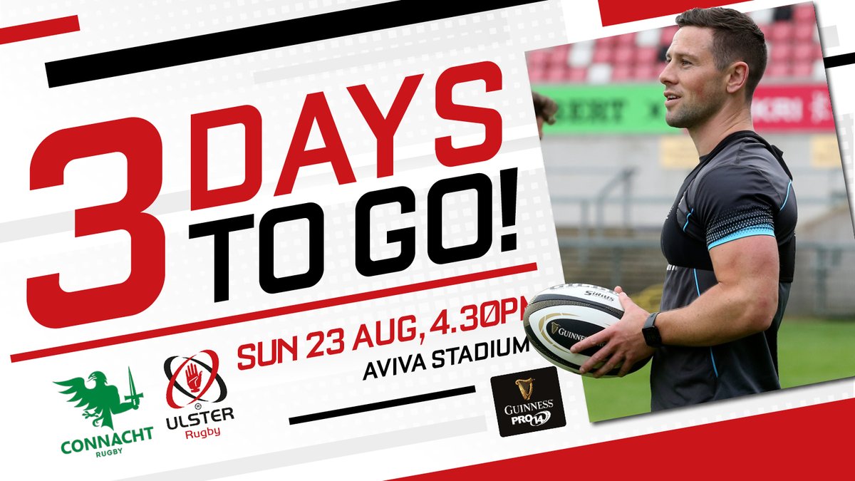 UlsterRugby's tweet photo. 3️⃣ 𝘿𝘼𝙔𝙎 𝙏𝙊 𝙂𝙊 !! 

#CONvULS https://t.co/99BjUMM7EI