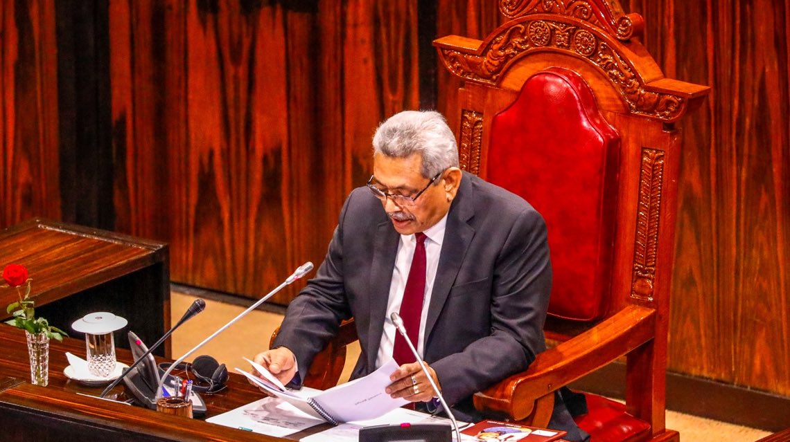 HE the President @GotabayaR addressing the Parliament as provided by Article 33(2) of the Constitution. 
#LKA #9thparliamentLK