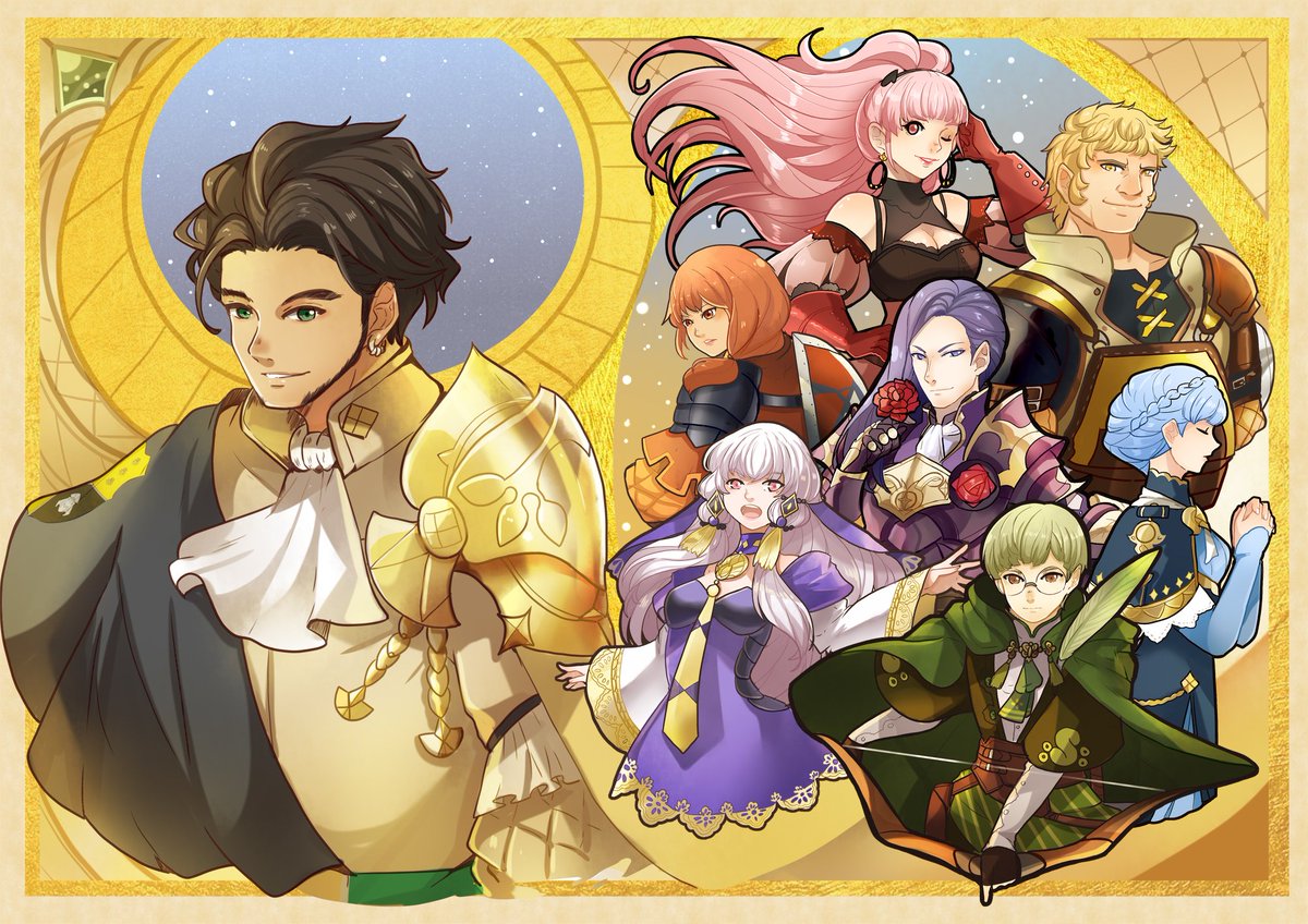 sextant0yulij's tweet photo. This is the ilustration i made for my contribution part for @WildRoseZines of FE3H deck cards
i made the postal card of the golden deer

funfact: is the route i have finish them XD 

#FEH #FE3H #FireEmblem #FireEmblemThreeHouses #goldendeer #FE3Houses https://t.co/NtsBdWau7D