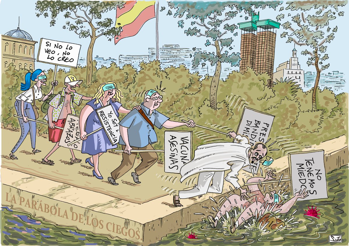 Recordando a Brueghel el Viejo.
"La parábola de los ciegos"
Mateo 15, versículo 14