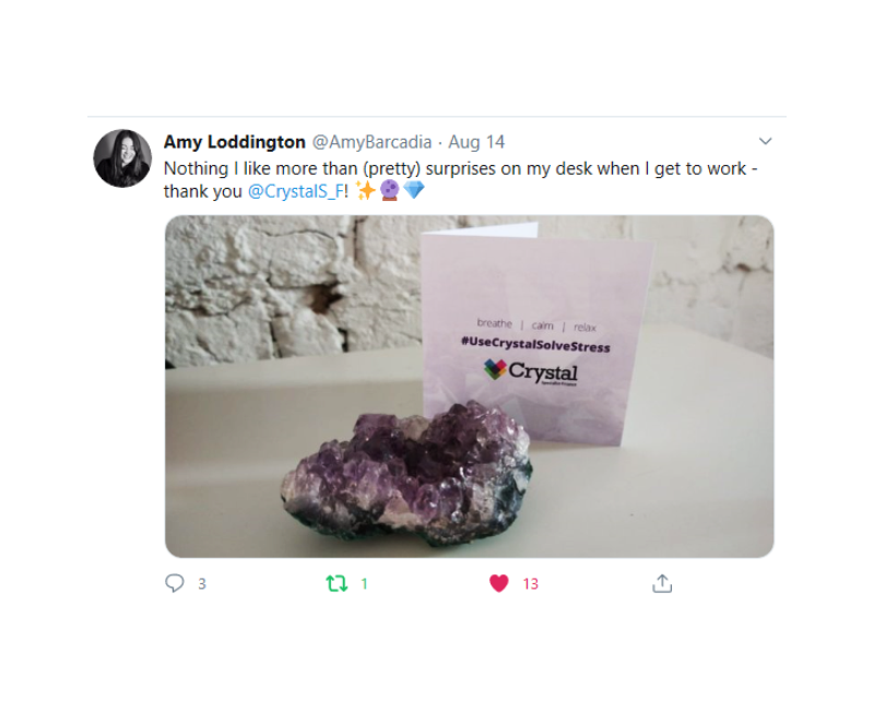CrystalS_F's tweet photo. Thank you to all the great posts and comments for our new #Wellbeing Campaign and #Amethyst Crystals so far...
Learn more about the campaign here: https://t.co/hMsLCefuVg
#CrystalSolveStress #HeretoHelp
Making Specialist Finance #CrystalClear 01827301070 https://t.co/N4S1ehpruD