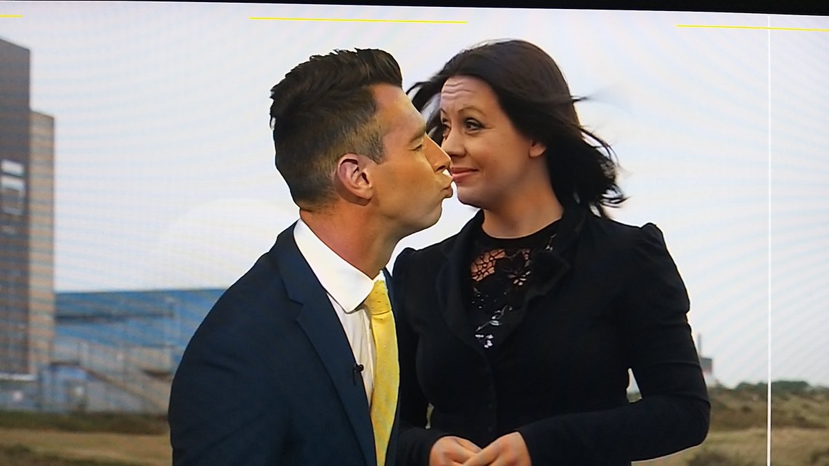 tanyamercer's tweet photo. When @itvanglia colleagues take a screen shot of you on the plasma and @ChrisPage90 shows just how much he loves you! #socialdistancing #screenkiss 😘 https://t.co/cnlRsMK1lC