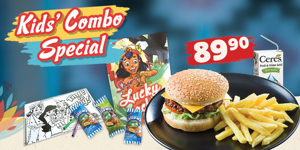SpurRestaurant's tweet photo. Treat the kids to an egg-citing Kids’ Combo Meal! Includes any Spur kids’ meal, Ceres juice, lucky packet, fun activity sheets, Spur crayons + 3 yummy Beacon marshmallow eggs for only R89.90! Sit-down &amp; takeaway. Ts&amp;Cs apply. 
#SpurKids #TasteForCrafts #KidsWithATasteForLife https://t.co/S8wIfZNVmg