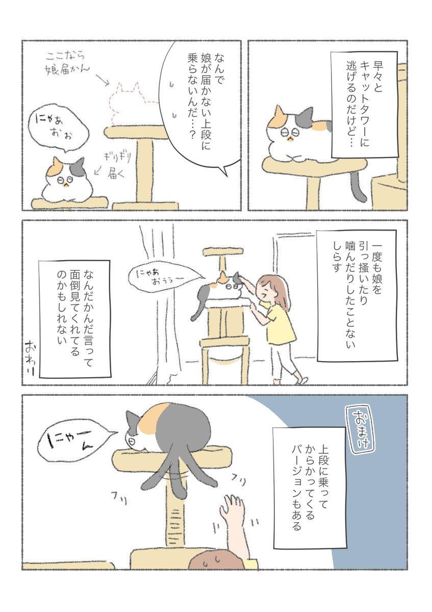 三毛猫しらす漫画

子供とねこの関係。
ソロ〜っと避けてるようで、さりげに娘の面倒みてくれてるしらすです。 