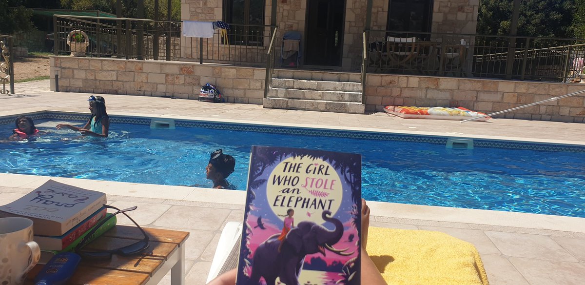 Whilst the kids do a stay in the pool challenge, time to indulge into The girl who stole an elephant