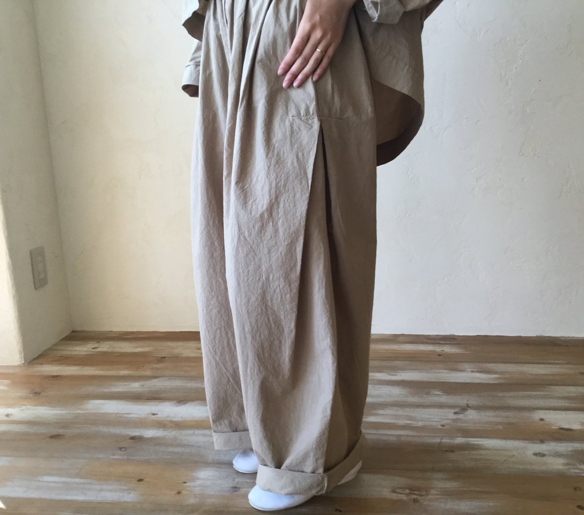 nest Robe ネストローブ / コットンラミー ブロードイージーパンツ