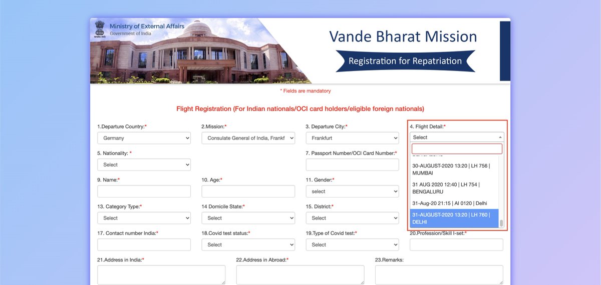 Suhas2910's tweet photo. @airindiain I saw the schedule published under Phase 6. I am trying to book flights from Frankfurt, Germany to India. But I am not able to select the dates in September. Could you please reply back. https://t.co/4y2HLV6oTu
