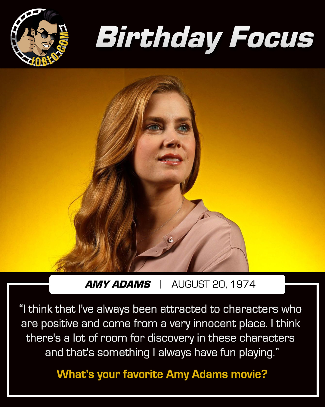 Happy 46th birthday to the talented, Amy Adams!

What do you think is her best on-screen performance? 