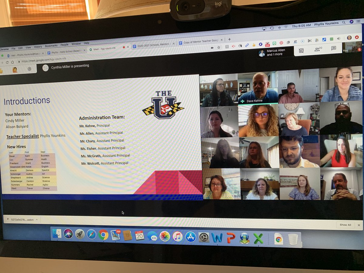 PYounkinsFCPS's tweet photo. #FCPSVirtualNHS Go New Hawks! Cindy Miller and Alison Bolyard, Urbana High mentors, met their new hires this morning. New Hawks met the admin team, they explored school resources, became familiar with Urbana traditions &amp; forms, and became part of the Urbana Team! Go Hawks!🦅 https://t.co/cornLsxggZ