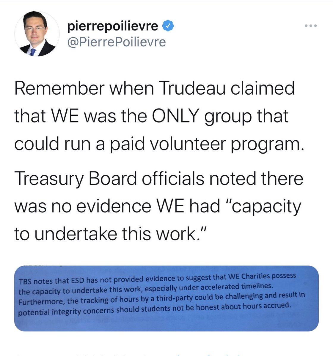 What the documents actually show is:Minister Chagger was very much at the front end of this•PMO knew about this earlier than they claim•Treasury raised a major red flag on WE’s ability to deliver. 2/