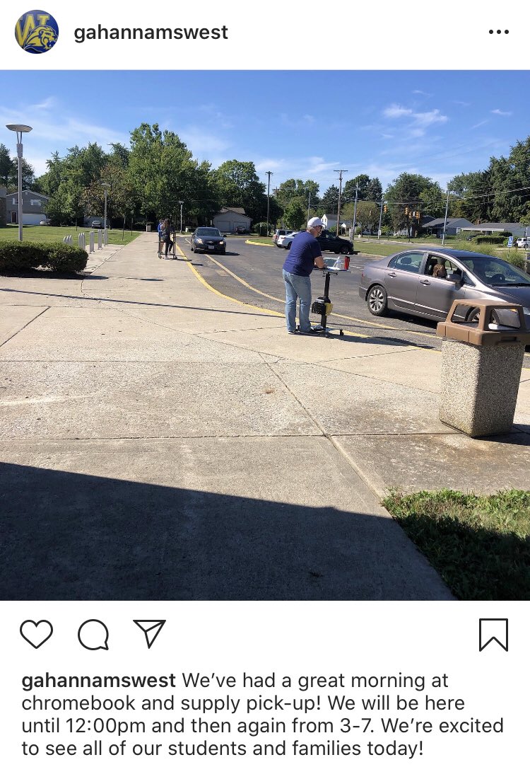 Chromebook and materials pick-up is going well! We will be passing out materials until 12:00pm and then again from 3-7pm. We can’t wait to welcome our students and families!