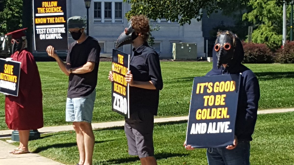 A group is currently protesting reopening plans for Kutztown University. <a href="/ReadingEagle/">The Reading Eagle</a>