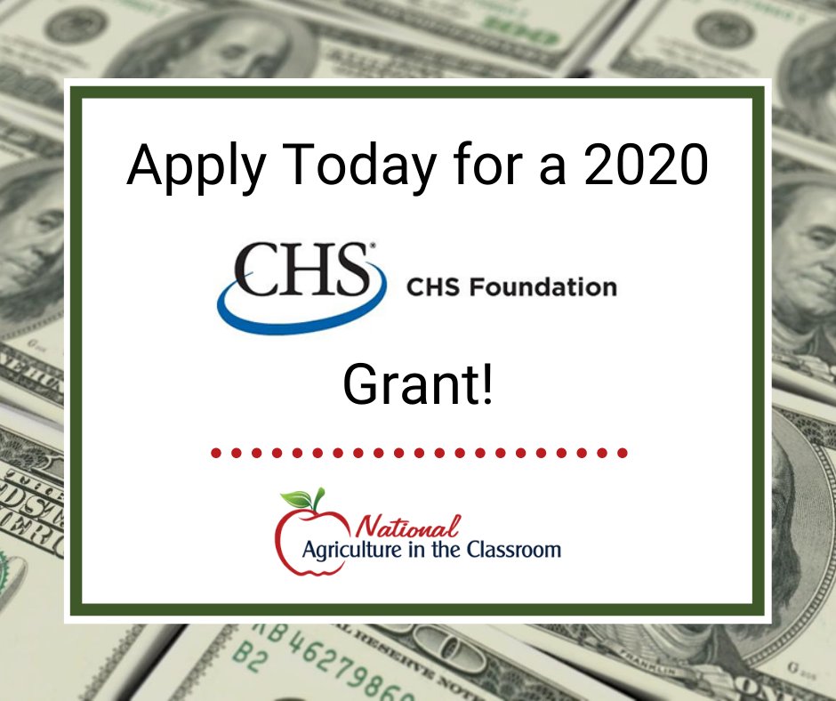 There is still time to apply for the 2020 CHS Foundation Grants! CHS Foundation provides $500 grants each year to PreK-12 teachers who have classroom projects that use agricultural concepts to teach reading, writing, math, science, social studies and more!
ow.ly/O6Q550B1RQW