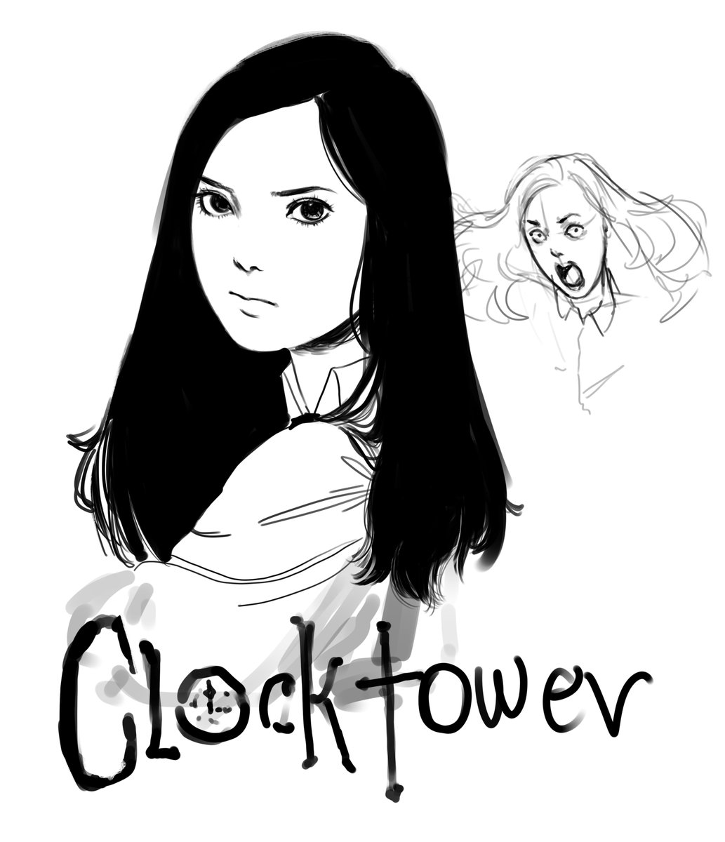 Made a junji ito styled clocktower sketch back in 2018. Also peep at that small sketch at the right cuz that became the clocktower artwork i did this year 