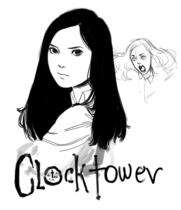 Made a junji ito styled clocktower sketch back in 2018. Also peep at that small sketch at the right cuz that became the clocktower artwork i did this year 