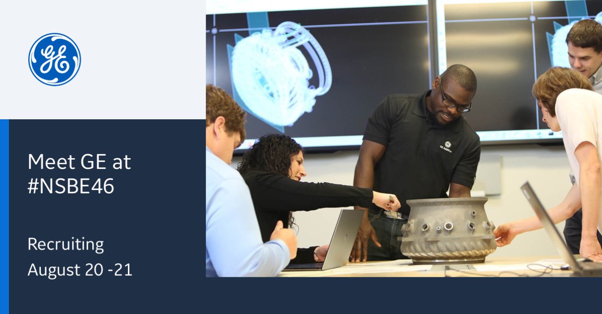 mkstalent's tweet photo. GE Power Talent Acquisition is recruiting at #NSBE46 for experienced technical talent for @gehnuclear in Wilmington, North Carolina.  Visit our booth at the career fair. Cant make it? All of our experienced engineering job opportunities are posted here: https://t.co/mrzmwp4n2i https://t.co/3rXn7sgS58