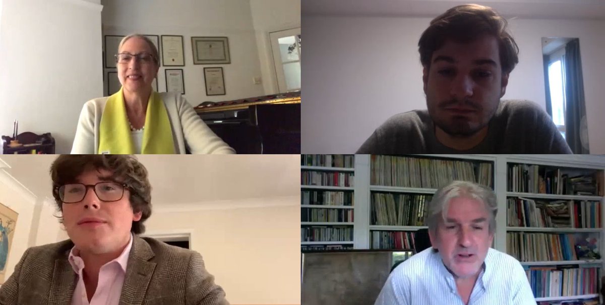 #TBT to an insightful virtual session with pianist <a href="/wbarrydouglas/">Barry Douglas</a>, who gave excellent advice to some of our musicians! Here he is with Head of Keyboard Prof Vanessa Latarche, and RCM pianists <a href="/MJBartlettPiano/">Martin James Bartlett</a> &amp; Victor Maslov #RCMCommunity