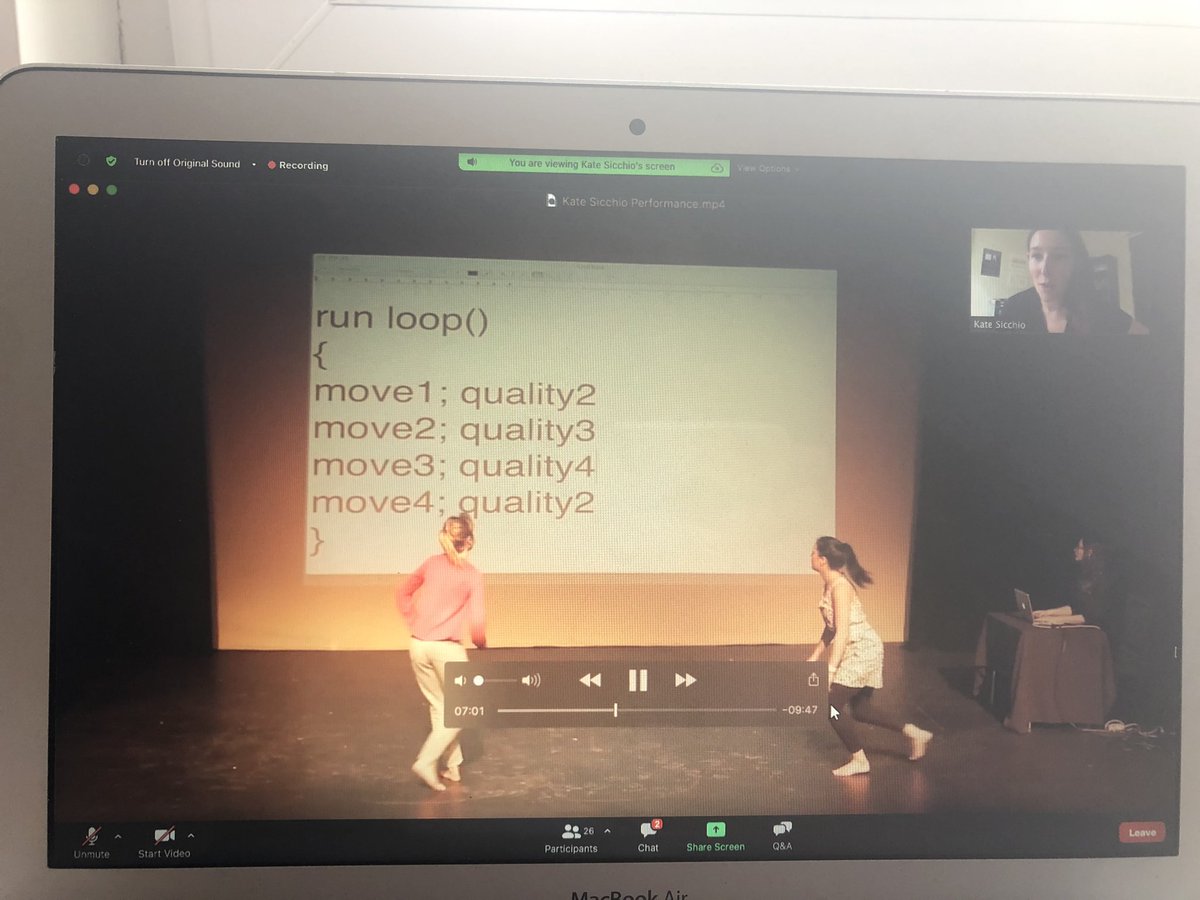 Live coding of dancers interpreting the code live, who is in control the dancers or the algorithm? By  @sicchio
