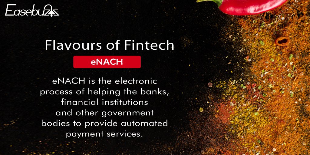 Easebuzz's tweet photo. Electronic National Automated Clearing House aka eNACH to help you to setup recurring payments directly from customer accounts. Want to get this sorted for your business. Contact us - https://t.co/MusXEyy1XB
#FlavoursOfFintech #eNACH #eMandate #CustomerPayment #PaymentSolution https://t.co/zqctgN6wZm